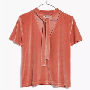Madewell velvet top neck tie